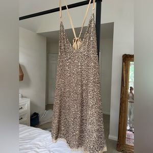 Free People Gold Rush Mini Dress Size S